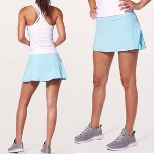 Lululemon "Play off the Pleats" baby blue tennis skort skirt size 4 blue glow
